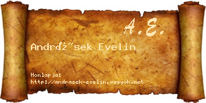 Andrásek Evelin névjegykártya
